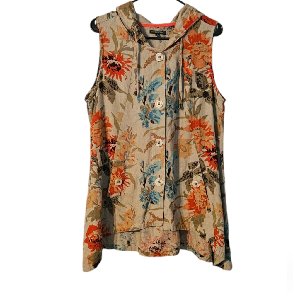 For Cynthia Women's Floral Lined Vest Size S